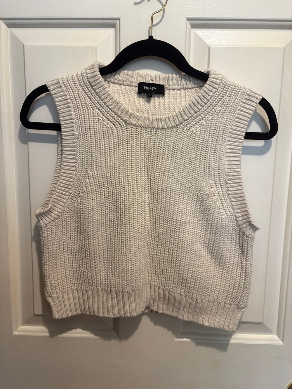 ME+EM Sleeveless Knit Cotton Cashmere Tank Vest Sweater